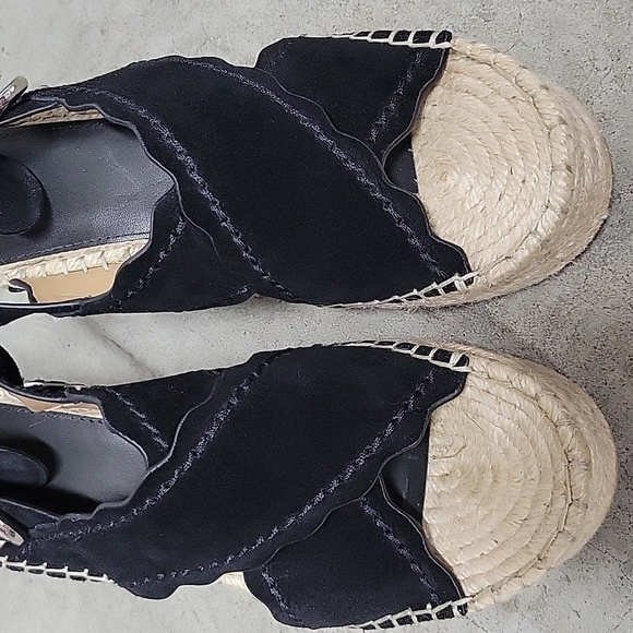 Marc Fisher LTD Black Boho Platform Wedges Espadrilles, Size 9M - Picture 9 of 10